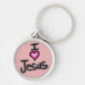 私はイエスを愛Iハートイエズピンク キーホルダー (正面)