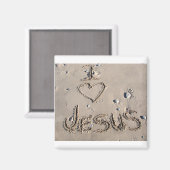 私はイエスを書砂に愛している マグネット (正面/裏面)