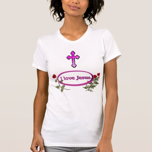 私はイエス様の女性服が大好き Tシャツ (正面)