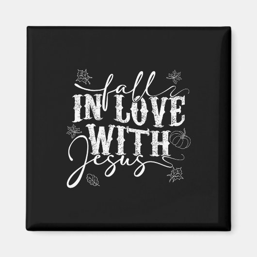 私はイエス紅葉とカボチャの秋が大好感謝していき マグネット (正面)