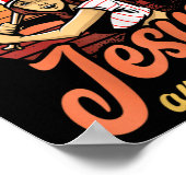 私はイエス走とソフトボールのクリスチャン選手のギフトに参加している ポスター (角)