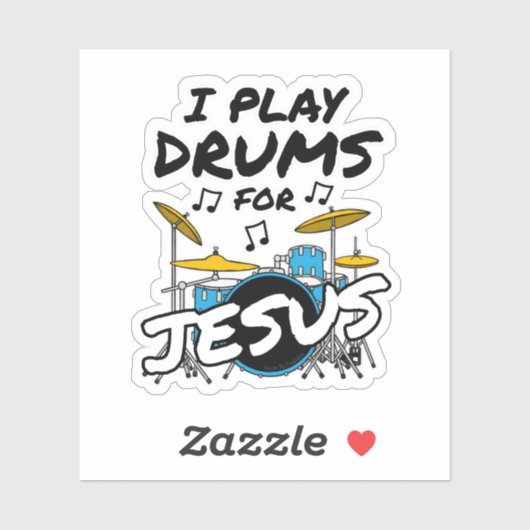 私はイエス遊のためにドラム，クリスチャンのドラマーミュージシャン シール (シート)