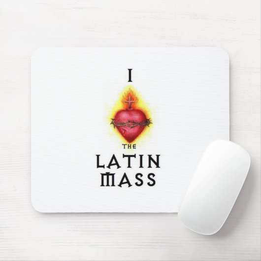 私はイエス・キリストのラテン系の多くの神聖なハートを愛します マウスパッド (マウス)