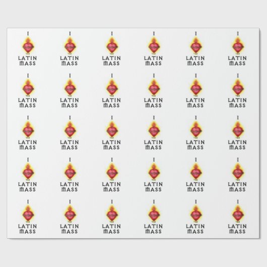 私はイエス・キリストのラテン系の多くの神聖なハートを愛します ラッピングペーパー (フラット)