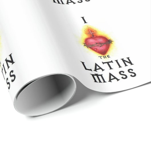 私はイエス・キリストのラテン系の多くの神聖なハートを愛します ラッピングペーパー (ロールコーナー)