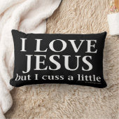 私はイエス・キリスト愛します[私を少しは罵りますが、] ランバークッション (ブランケット)