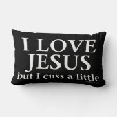 私はイエス・キリスト愛します[私を少しは罵りますが、] ランバークッション (裏面)