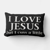 私はイエス・キリスト愛します[私を少しは罵りますが、] ランバークッション (正面)
