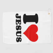 私はイエス・キリスト教の引用文を愛する ゴルフタオル (横)