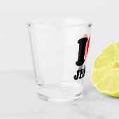 私はイエス・キリスト教の引用文を愛する ショットグラス (左)