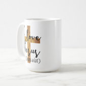 私はイエス・キリスト(しかし私たくさん罵って下さい)マグを愛します コーヒーマグカップ (正面左)