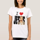 私はイエス・キリスト-名前のイメージのIのハートイエス・キリスト--を愛します Tシャツ (正面)