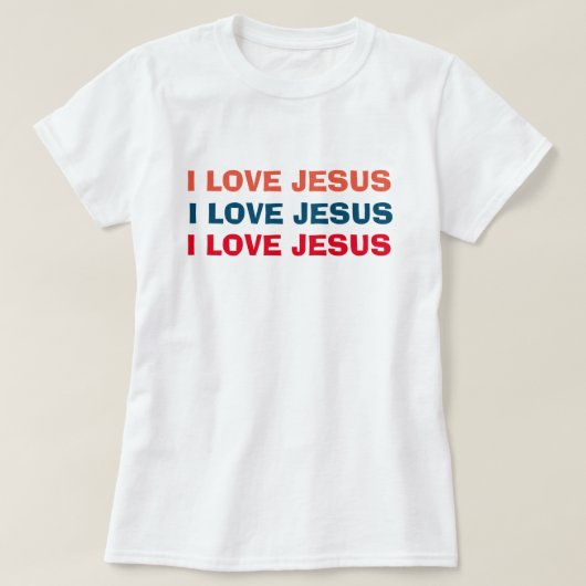 私はイエス・クリスチャンを愛している Tシャツ (デザイン正面)