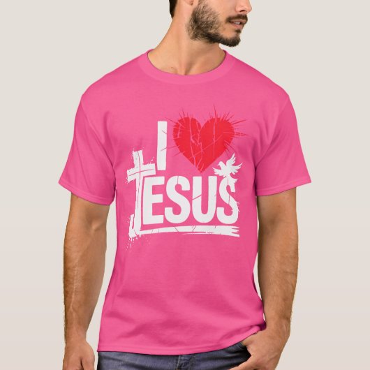 私はイエス・クリスチャンを愛している Tシャツ (正面)