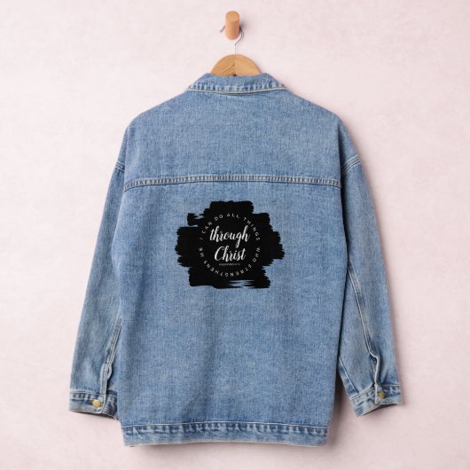 私はイエス・バイブルの聖句を通して全てのことを行うことができる デニムジャケット (ハンガー)