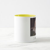 私はイエロー・ラブラドール・レトリーバーのコーヒー・マグを愛します マグカップ (中央)