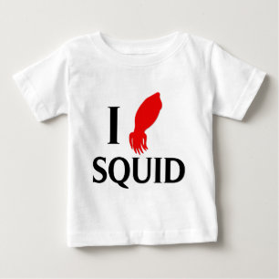 私はイカを愛します ベビーTシャツ