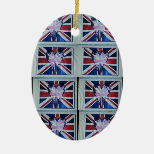 私はイギリスが大好きだ セラミックオーナメント (正面)