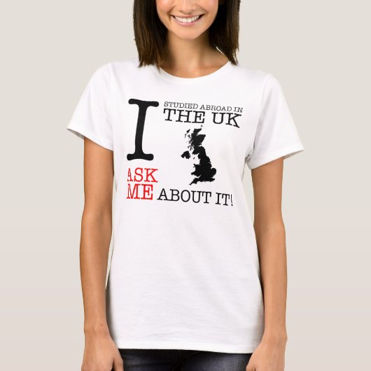 私はイギリスで外国に調査しました! Tシャツ (正面)