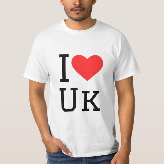 私はイギリスのスクエアステッカーが大好き Tシャツ (正面)