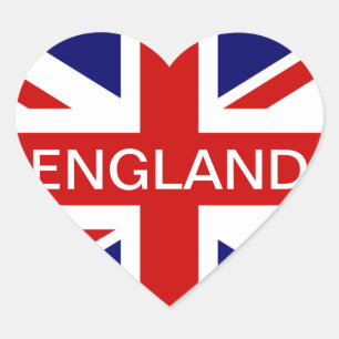 私はイギリスのステッカー のイギリスの英国国旗の旗を愛します ハートシール