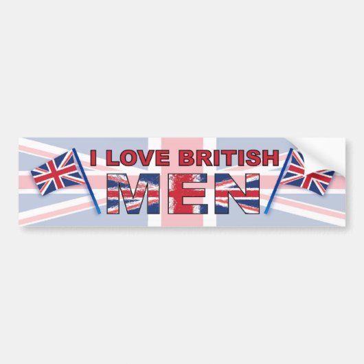 私はイギリスの人を愛します バンパーステッカー (正面)