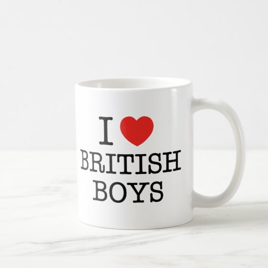 私はイギリスの男の子を愛します コーヒーマグカップ (右)