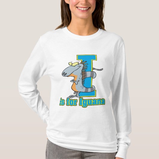 私はイグアナ文字abc cartoonのためだ tシャツ (正面)