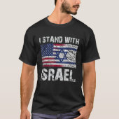 私はイスラエルと共に立ちつ – イスラエルのために – 米国とIsr Tシャツ (正面)