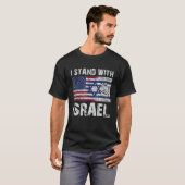 私はイスラエルと共に立ちつ – イスラエルのために – 米国とIsr Tシャツ (正面フル)