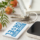 私はイスラエルのトラック運転手の帽子と一緒に立つ キーホルダー (正面右)