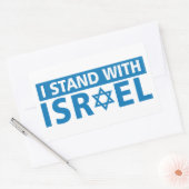 私はイスラエルのトラック運転手の帽子と一緒に立つ 長方形シール (封筒)