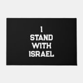 私はイスラエルの白黒セリフ文字と立つモダン ドアマット (正面)