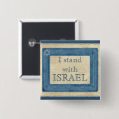 私はイスラエル共和国と立ちます 缶バッジ (正面&裏面)