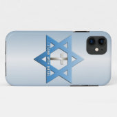 私はイスラエル共和国のキリスト教の十字のダビデの星と立ちます Case-Mate iPhoneケース (裏面(横))
