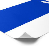 私はイスラエル国カスタム白文字イスラエル国旗と共に立つ ポスター (角)