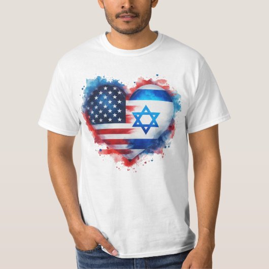 私はイスラエル国旗を掲げている Tシャツ (正面)