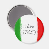 私はイタリアが大好き。イタリア国旗。 マグネット (正面/裏面)