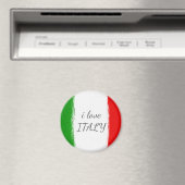 私はイタリアが大好き。イタリア国旗。 マグネット (インサイチュ (食洗機))