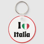 私はイタリアとイタリアンハートが大好き – 旅行/スポーツ キーホルダー (正面)