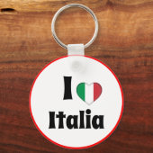 私はイタリアとイタリアンハートが大好き – 旅行/スポーツ キーホルダー (正面)