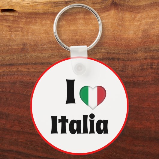 私はイタリアとイタリアンハートが大好き – 旅行/スポーツ キーホルダー (正面)