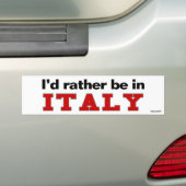 私はイタリアにむしろいます バンパーステッカー (車上)
