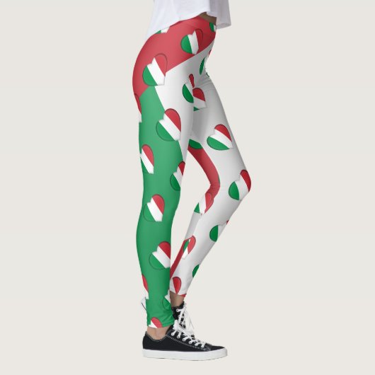 私はイタリアのイタリアンなハートパターンを愛します レギンス (右)