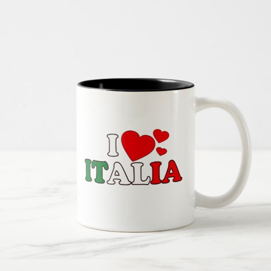 私はイタリアのマグを愛します ツートーンマグカップ (右)