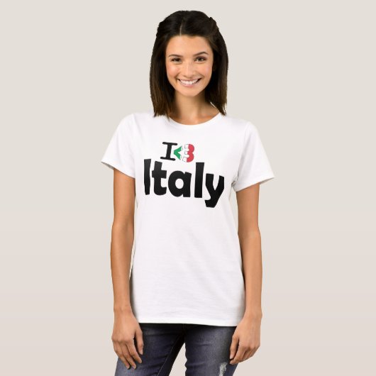 私はイタリアの旗のTシャツを愛します Tシャツ (正面フル)