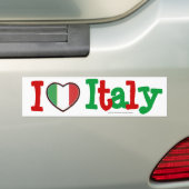 私はイタリアを愛します バンパーステッカー (車上)