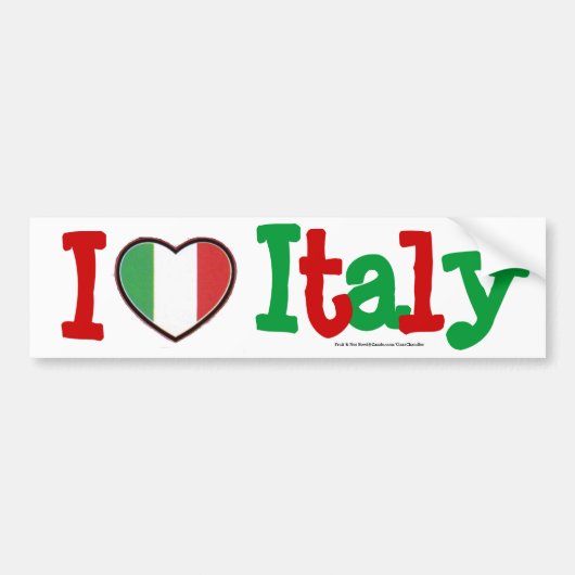 私はイタリアを愛します バンパーステッカー (正面)