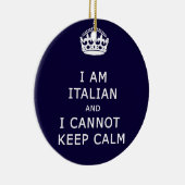 私はイタリアンであり、穏やかでおもしろいな冗談のethを保つことができません セラミックオーナメント (右)