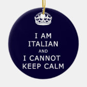 私はイタリアンであり、穏やかでおもしろいな冗談のethを保つことができません セラミックオーナメント (正面)